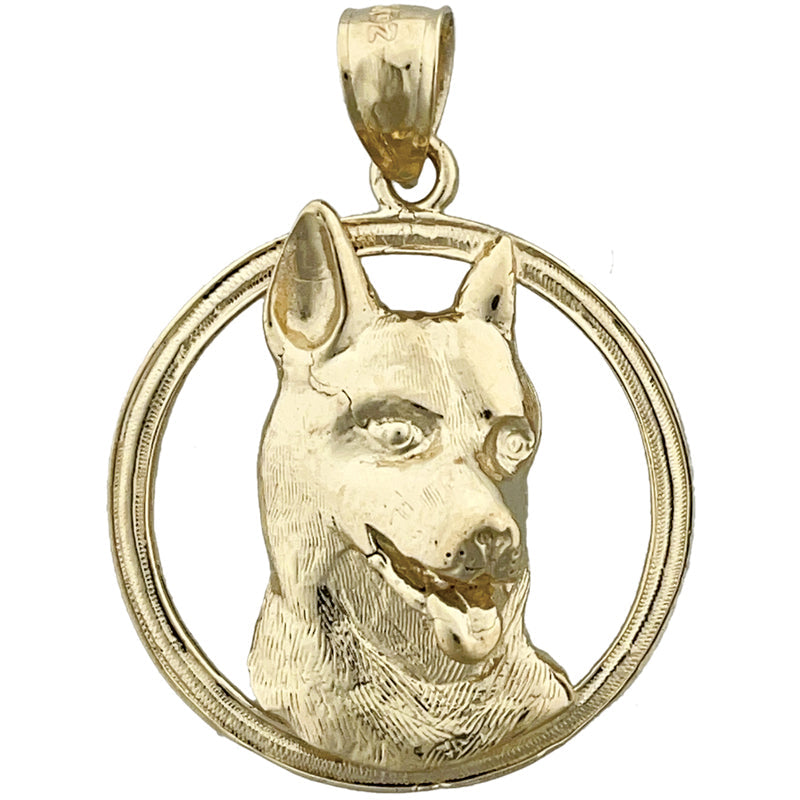 14K Gold Hundegesicht-Anhänger