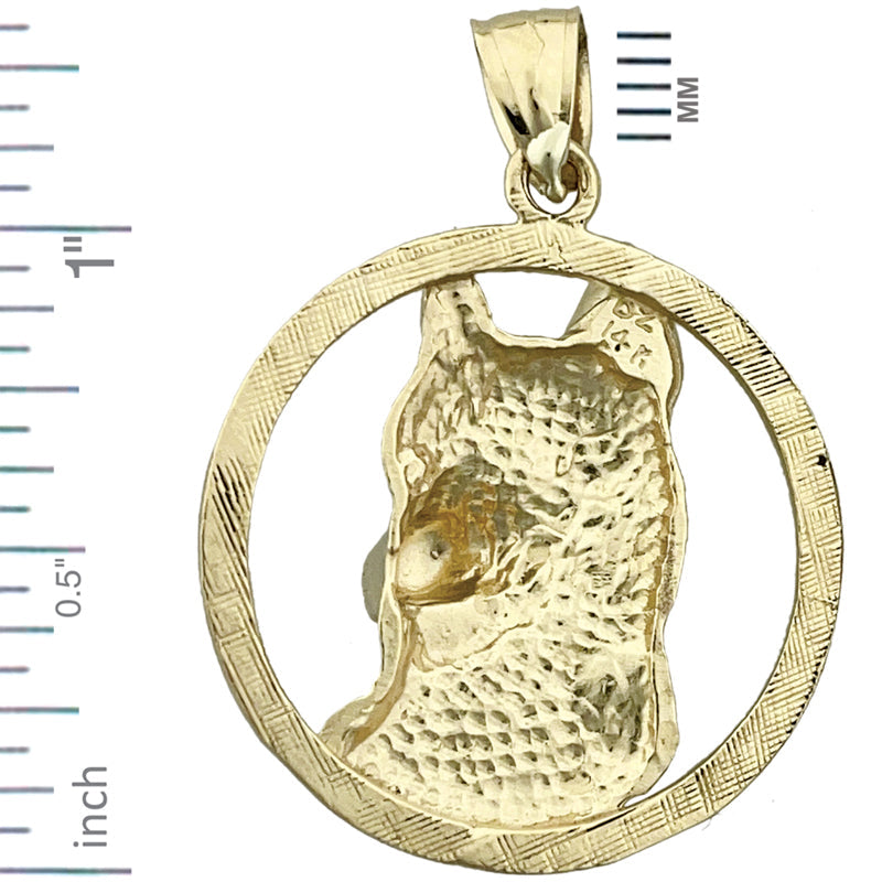 14K Gold Hundegesicht-Anhänger