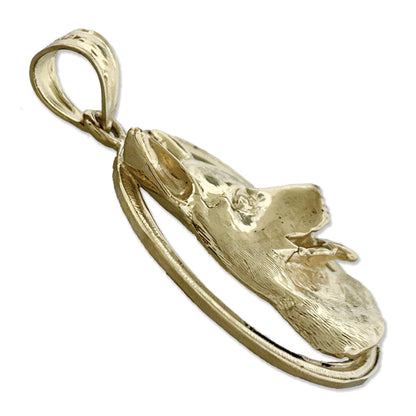 14K Gold Hundegesicht-Anhänger