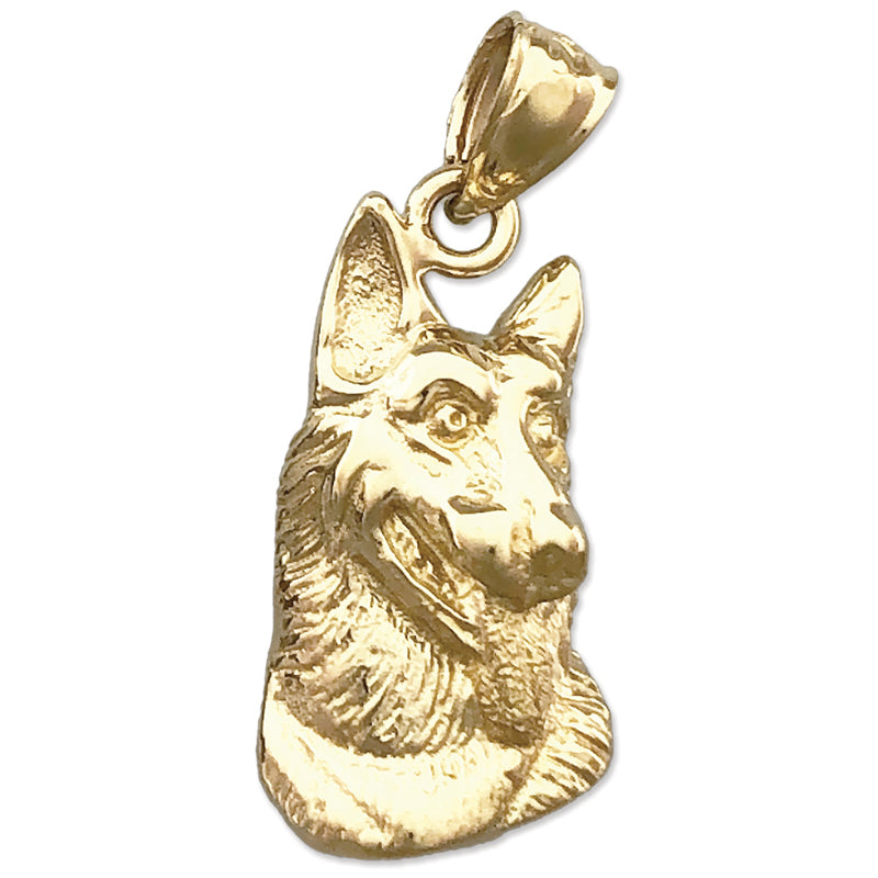 14K Gold Deutscher-Schäferhund-Kopf-Charm