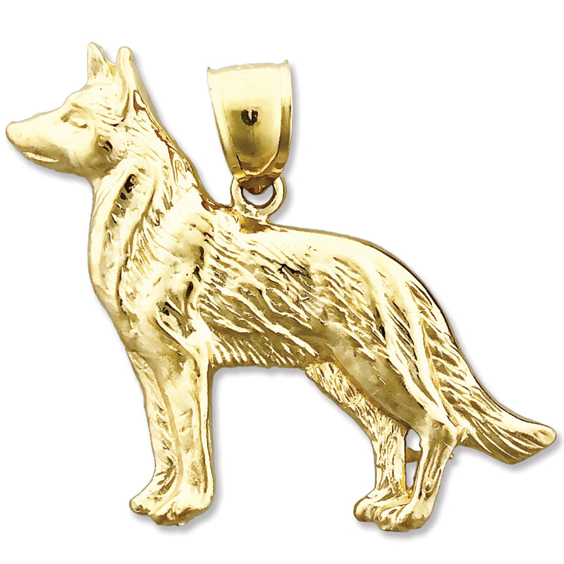 Schäferhund-Anhänger aus 14K Gold