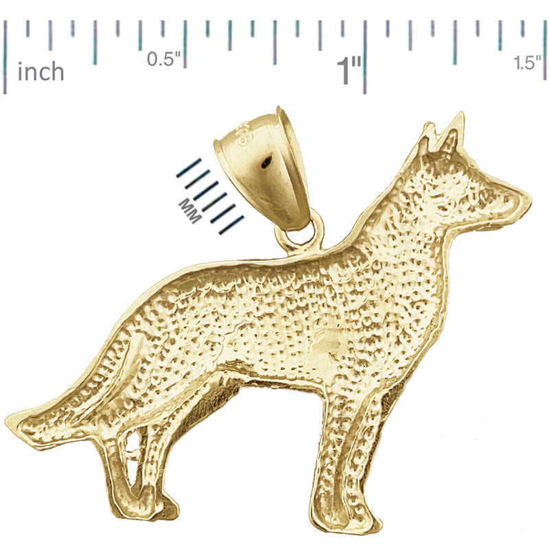 Schäferhund-Anhänger aus 14K Gold