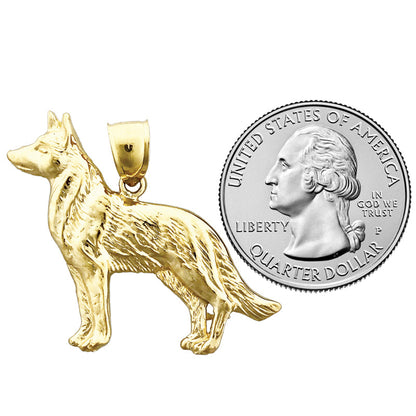 Schäferhund-Anhänger aus 14K Gold
