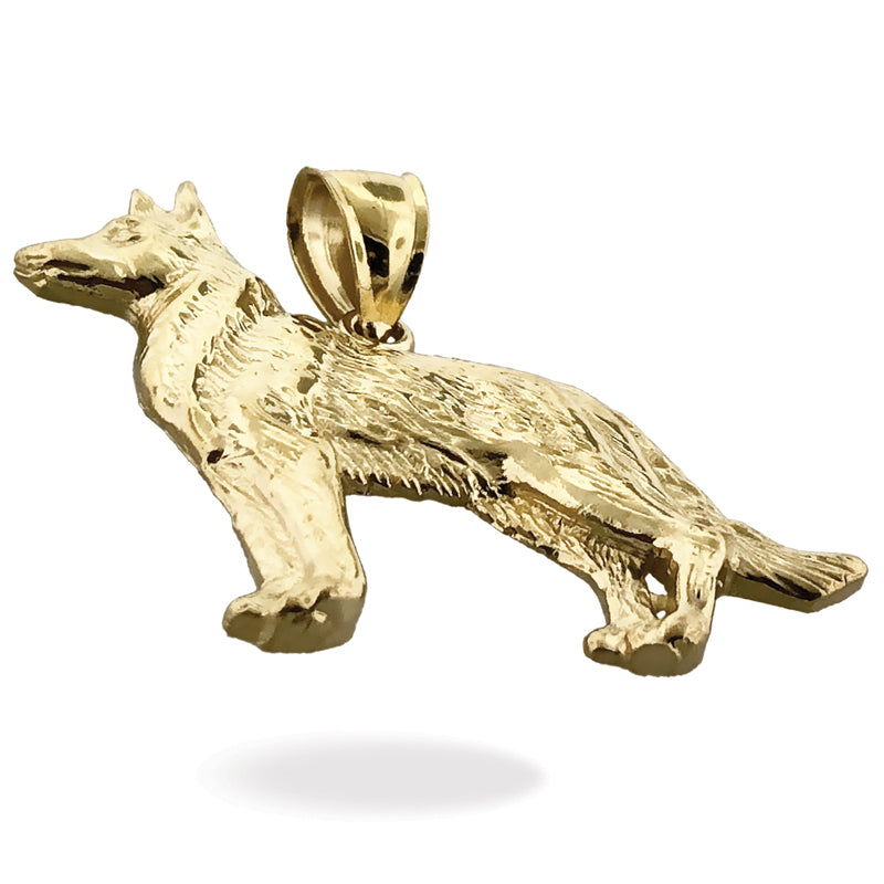 Schäferhund-Anhänger aus 14K Gold