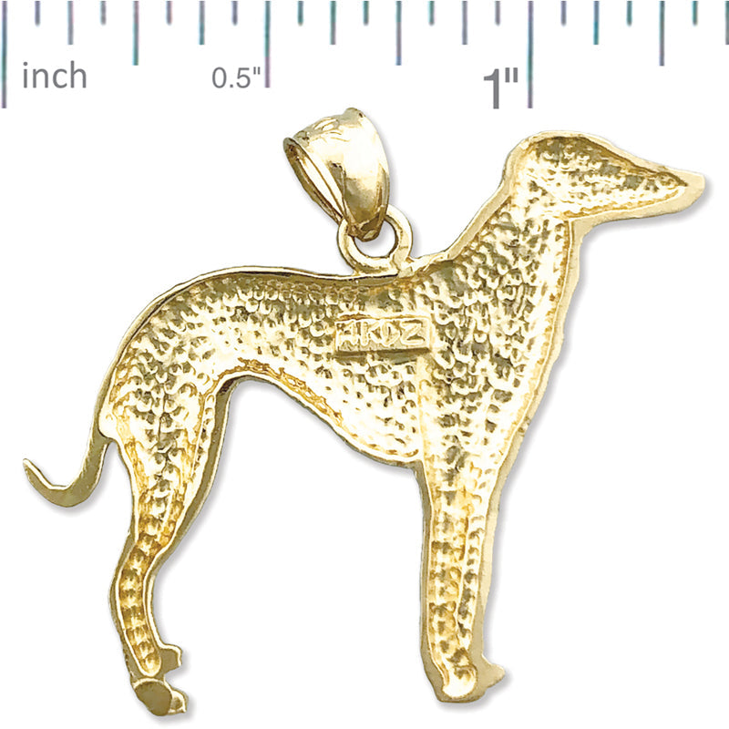 14K Gold Anhänger Stehender Windhund