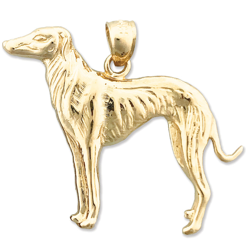 14K Gold Anhänger Stehender Windhund