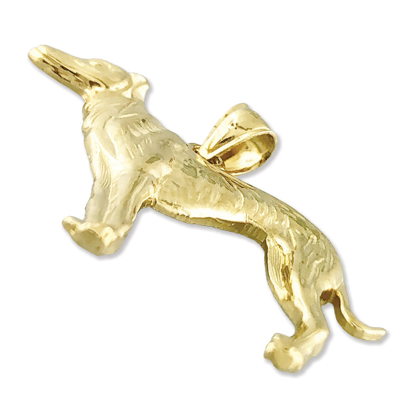 14K Gold Anhänger Stehender Windhund