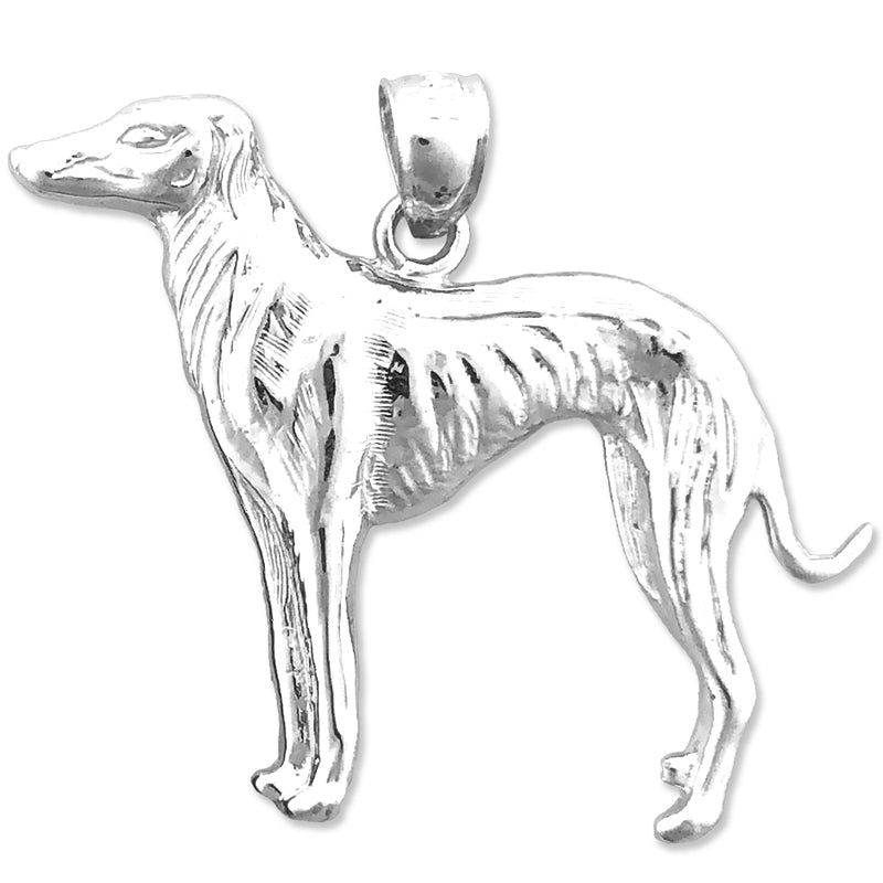14K Gold Anhänger Stehender Windhund