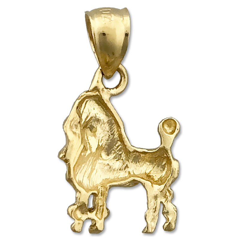 585 Gold Poodle-Charm mit Kordel-Design