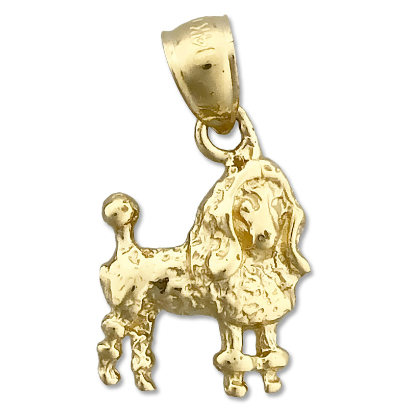 585 Gold Poodle-Charm mit Kordel-Design