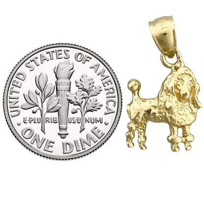 585 Gold Poodle-Charm mit Kordel-Design