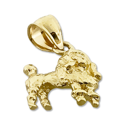 585 Gold Poodle-Charm mit Kordel-Design