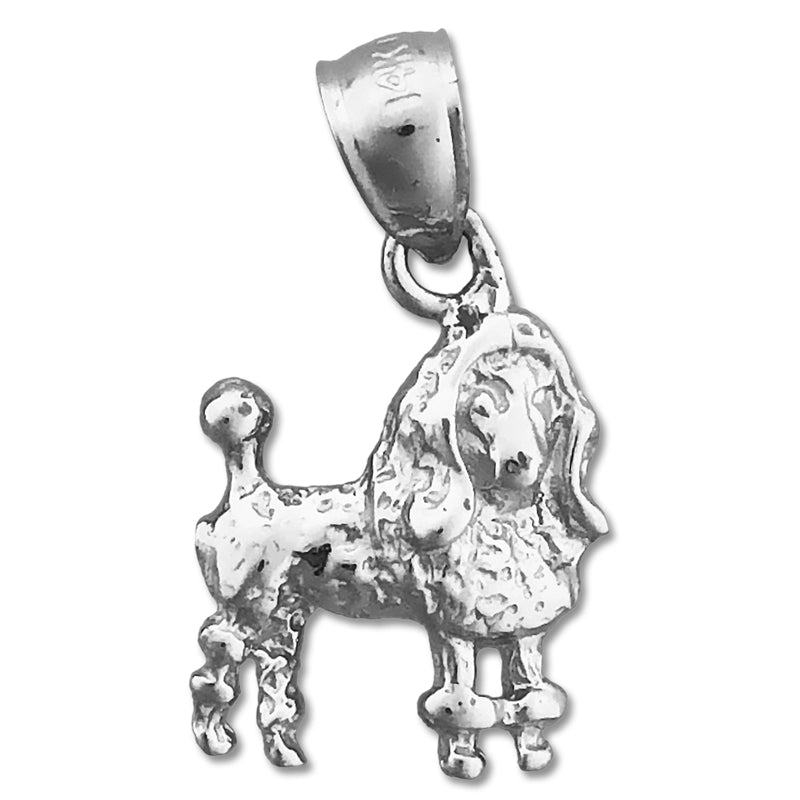 585 Gold Poodle-Charm mit Kordel-Design