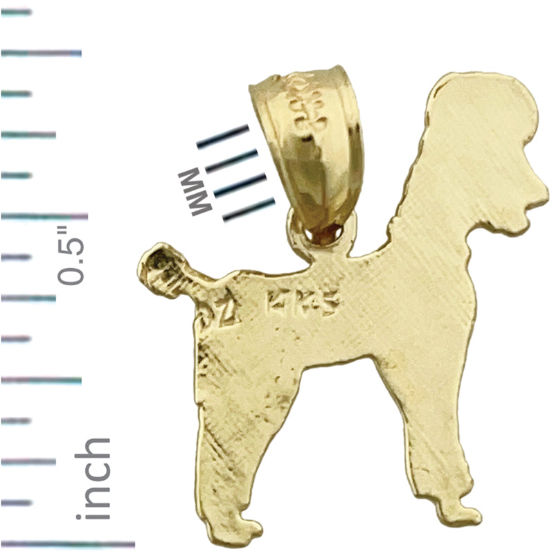 14K Gold Vollverkleideter Pudel-Charm