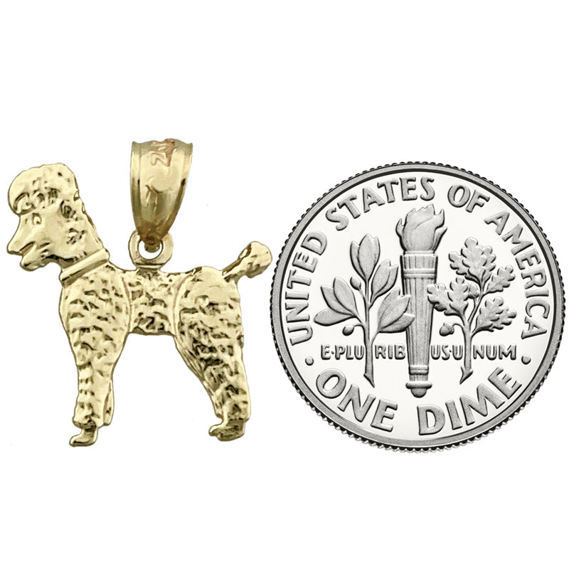 14K Gold Vollverkleideter Pudel-Charm