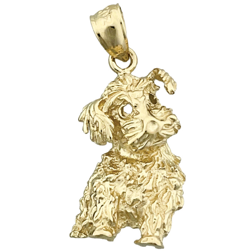 14K Gold Anhänger Pudel-Welpe