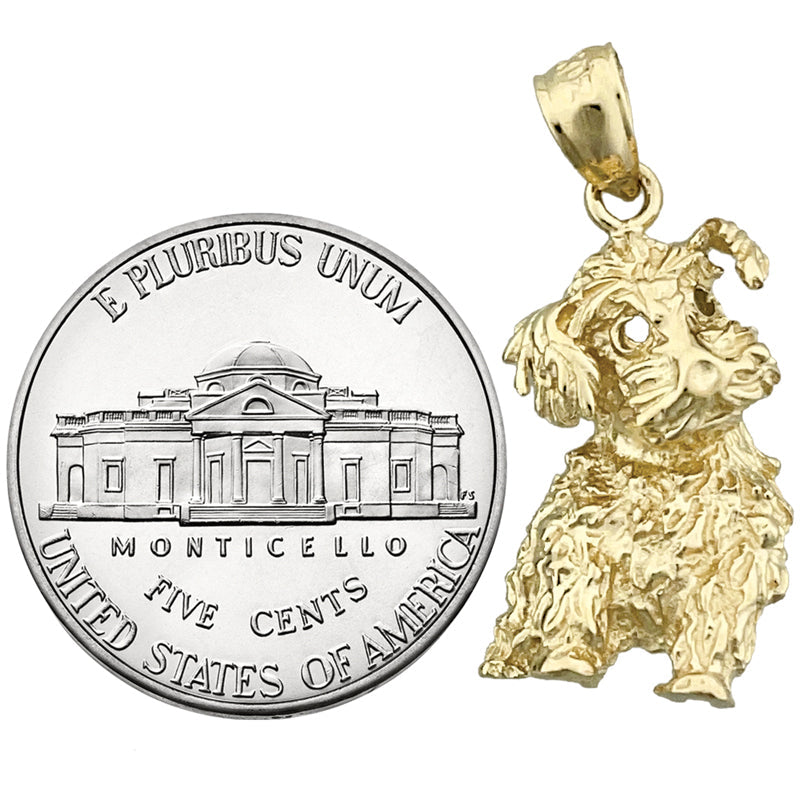 14K Gold Anhänger Pudel-Welpe