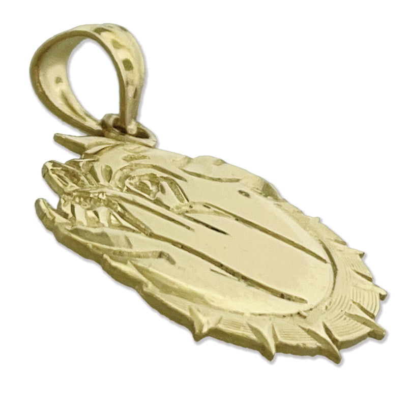 14K Gold Anhänger Bulldogge mit Stachelhalsband