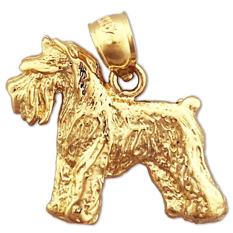 585 Gold Schnauzer-Anhänger
