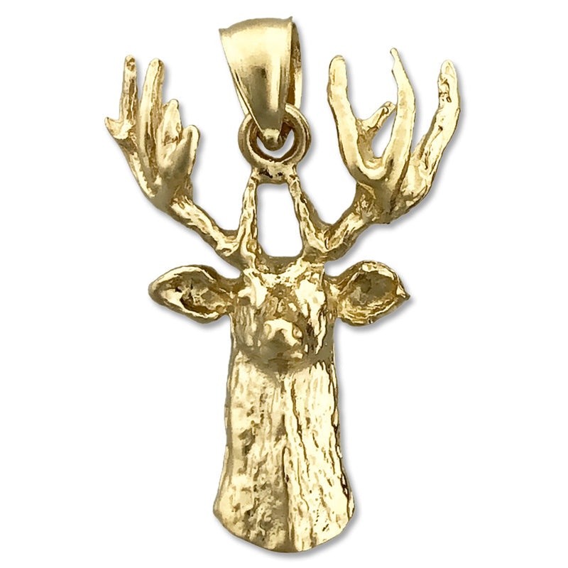 14K Gold Anhänger Hirschkopf
