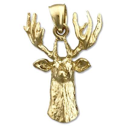 14K Gold Anhänger Hirschkopf