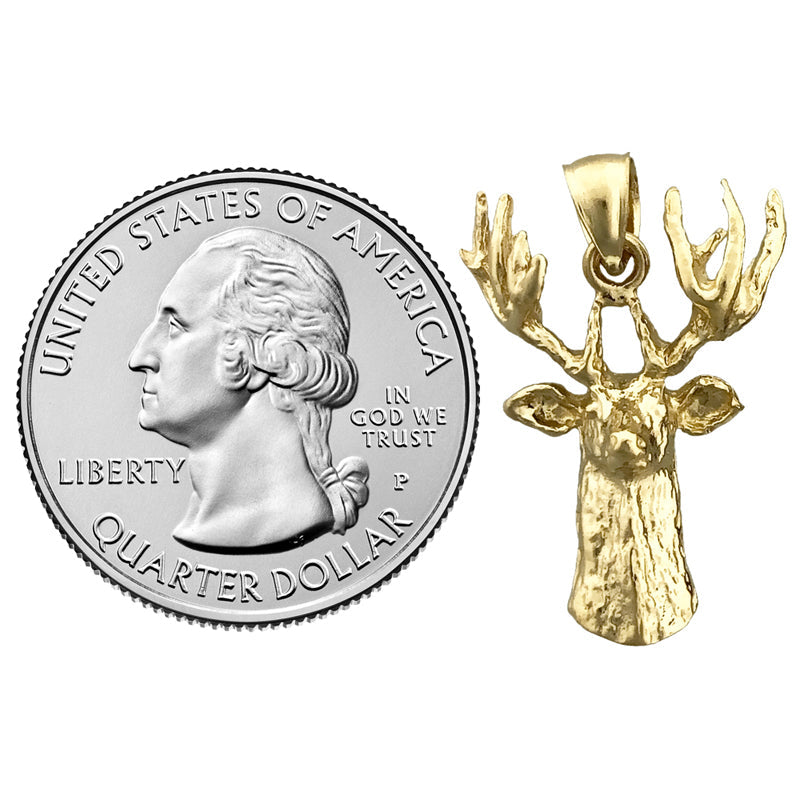 14K Gold Anhänger Hirschkopf