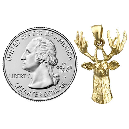 14K Gold Anhänger Hirschkopf