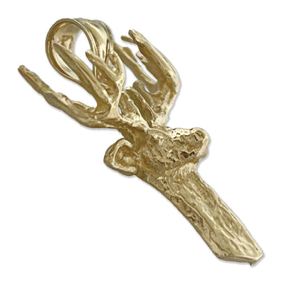 14K Gold Anhänger Hirschkopf