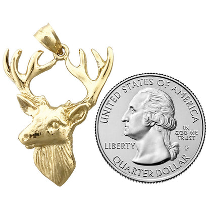 14K Gold Anhänger Hirschkopf mit Geweih