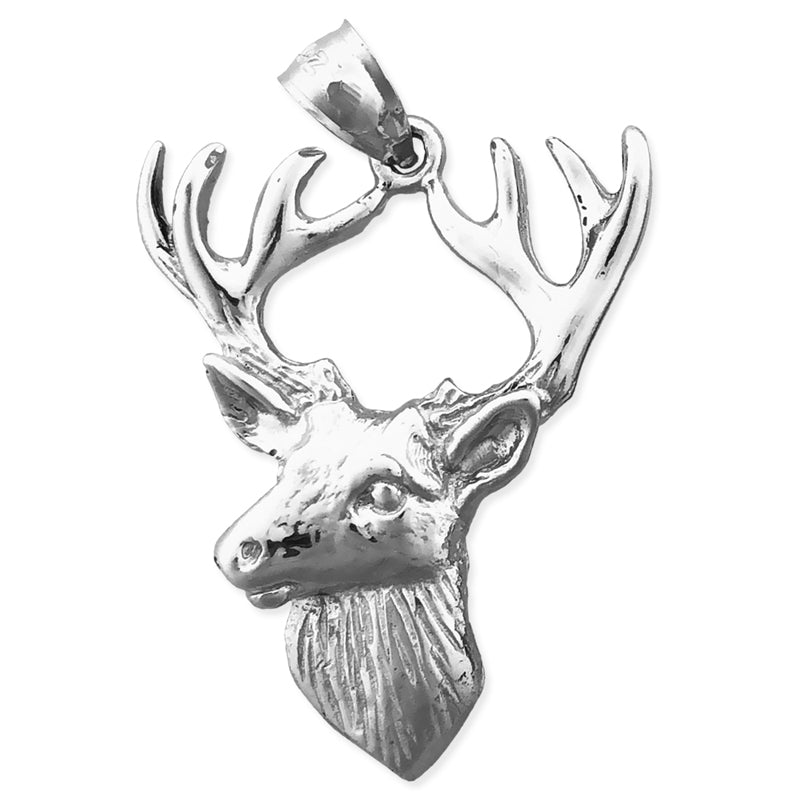 14K Gold Anhänger Hirschkopf mit Geweih