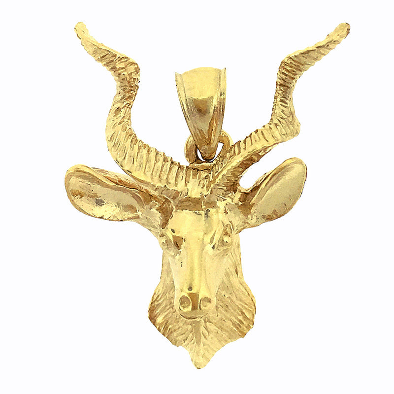 14K Gold Antilopen-Hirschkopf-Anhänger
