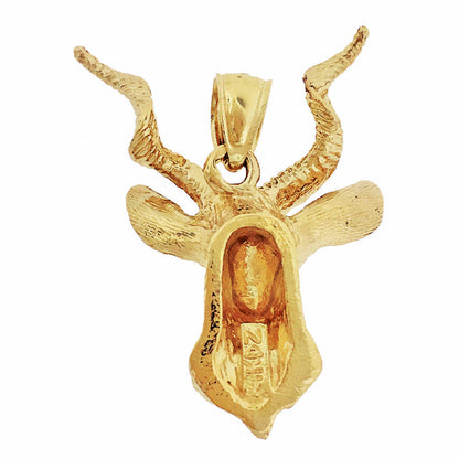 14K Gold Antilopen-Hirschkopf-Anhänger