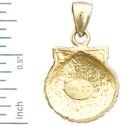 14K Gold 14MM Mini Muschelschale-Charm