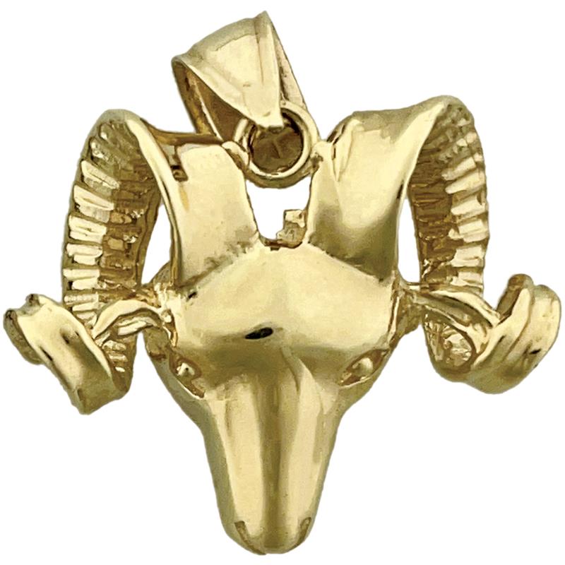 14K Gold Ram-Kopf-Anhänger