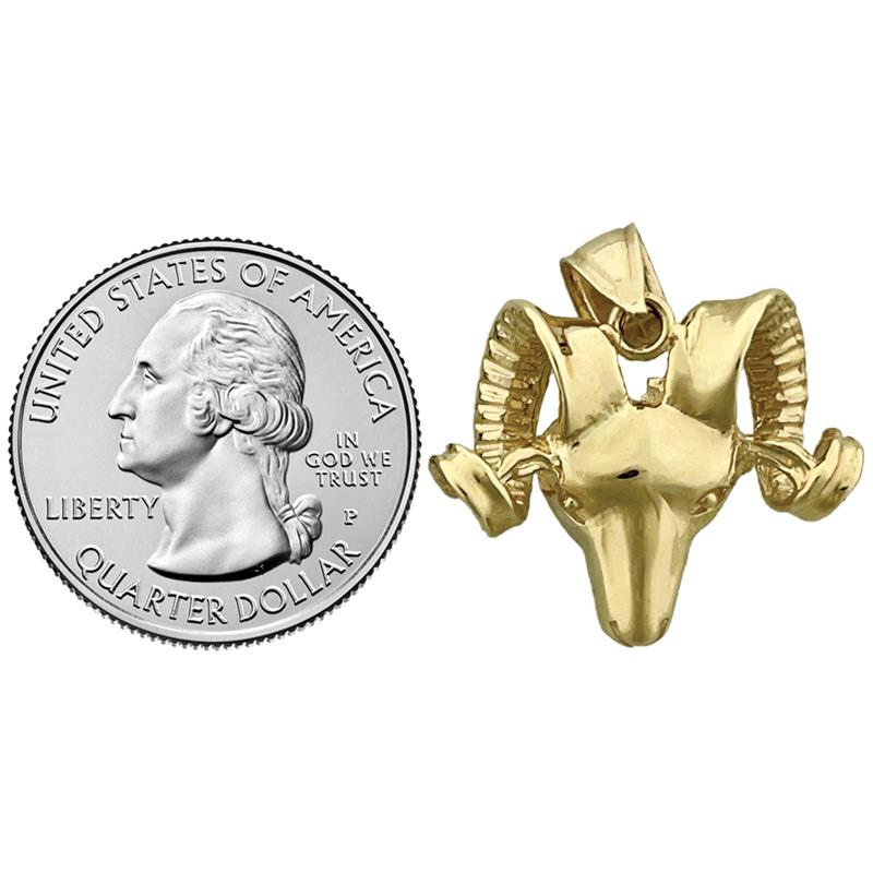 14K Gold Ram-Kopf-Anhänger