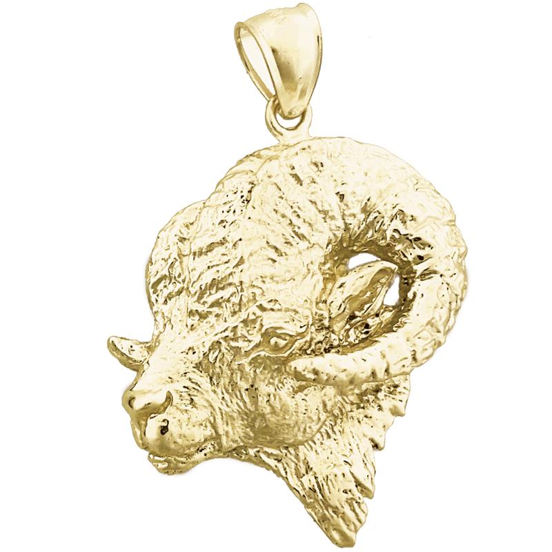 585 Gold 32-mm-Widderkopf-Anhänger