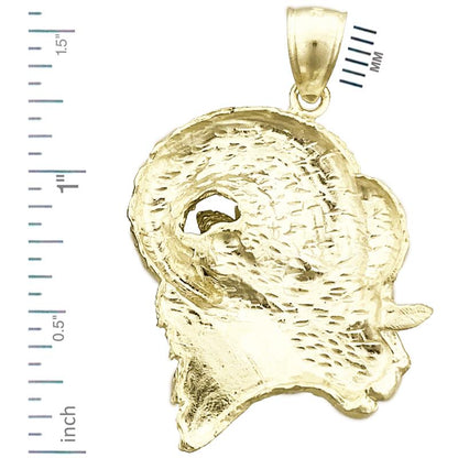 585 Gold 32-mm-Widderkopf-Anhänger