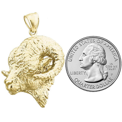 585 Gold 32-mm-Widderkopf-Anhänger