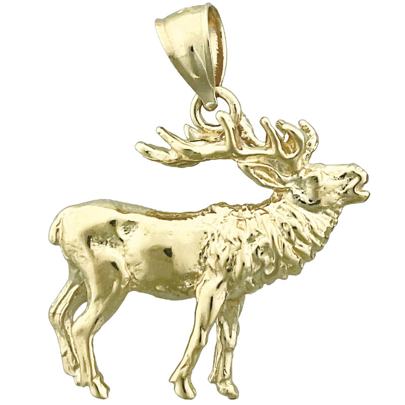 14K Gold Elch-Anhänger, 25 mm