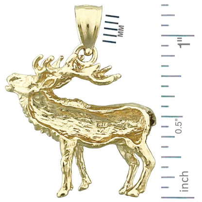 14K Gold Elch-Anhänger, 25 mm