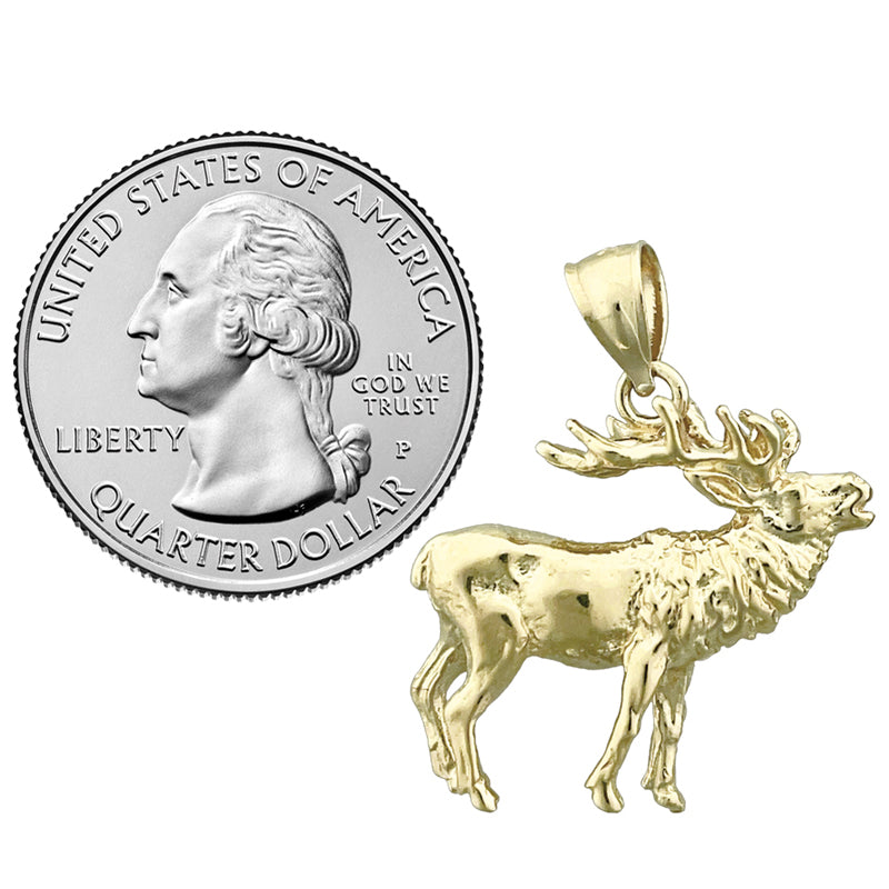 14K Gold Elch-Anhänger, 25 mm