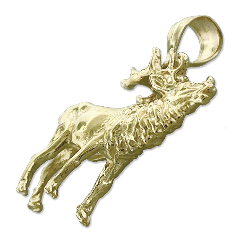 14K Gold Elch-Anhänger, 25 mm