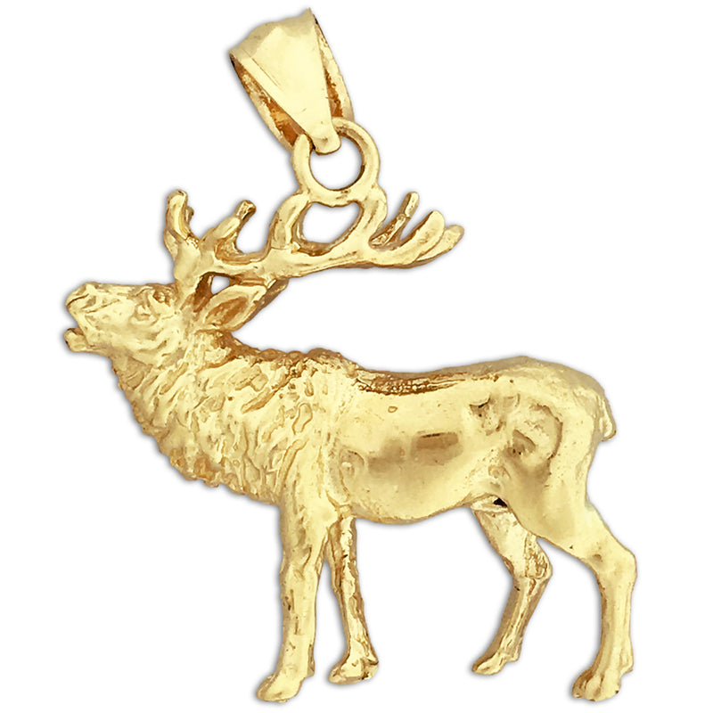 585 Gold Elch-Anhänger 3D