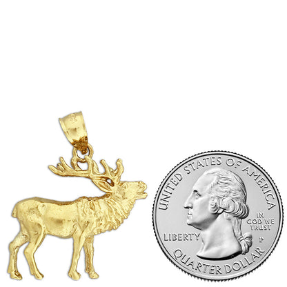 585 Gold Elch-Anhänger 3D