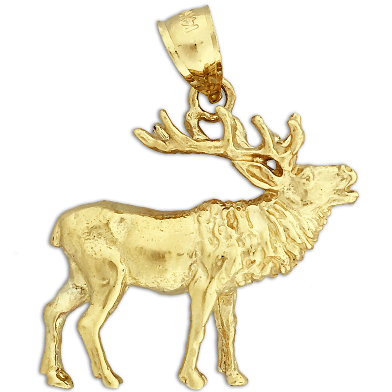 585 Gold Elch-Anhänger 3D