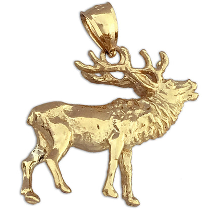 585 Gold Elch-Anhänger 3D