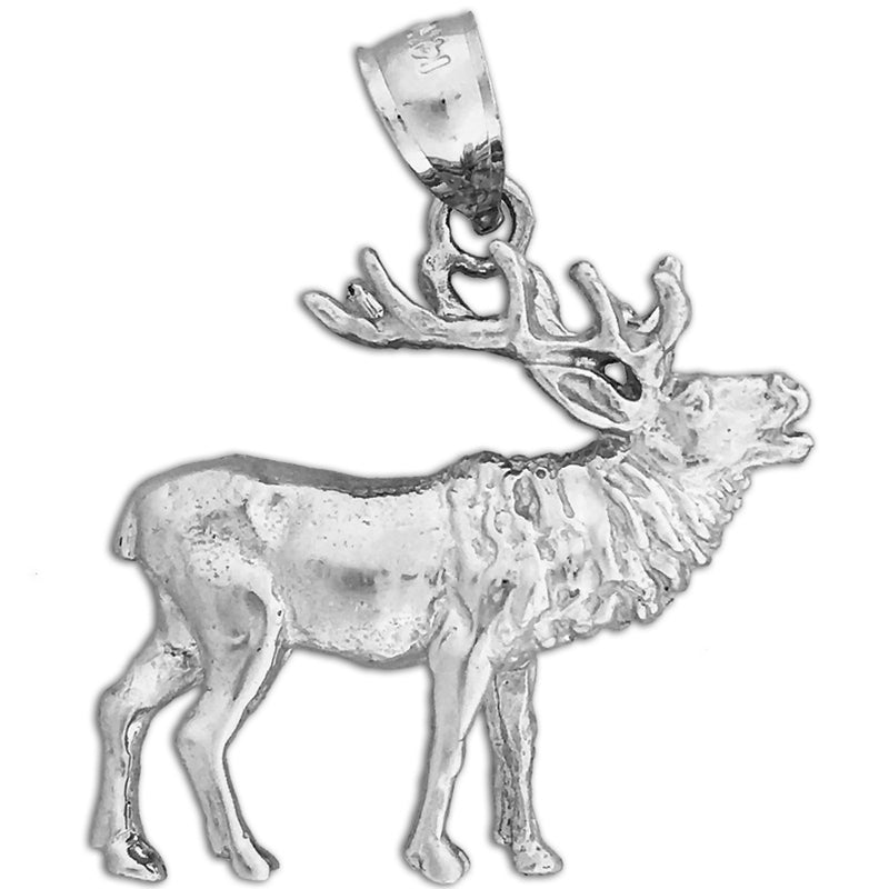 585 Gold Elch-Anhänger 3D