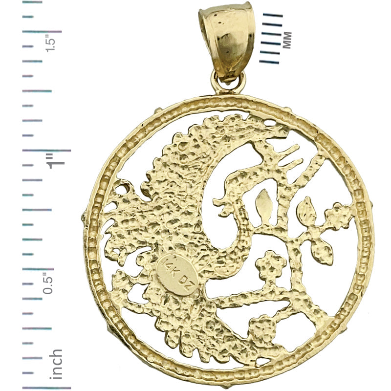 14K Gold Heron-Vogel-Anhänger