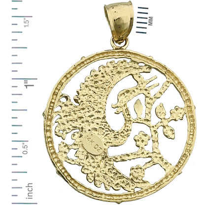 14K Gold Heron-Vogel-Anhänger