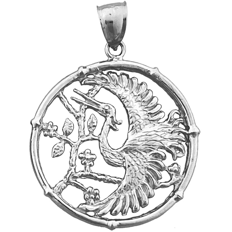 14K Gold Heron-Vogel-Anhänger
